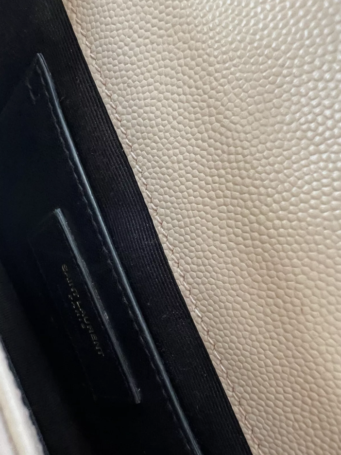 Saint Laurent YSL Beige Leather Clutch Bag