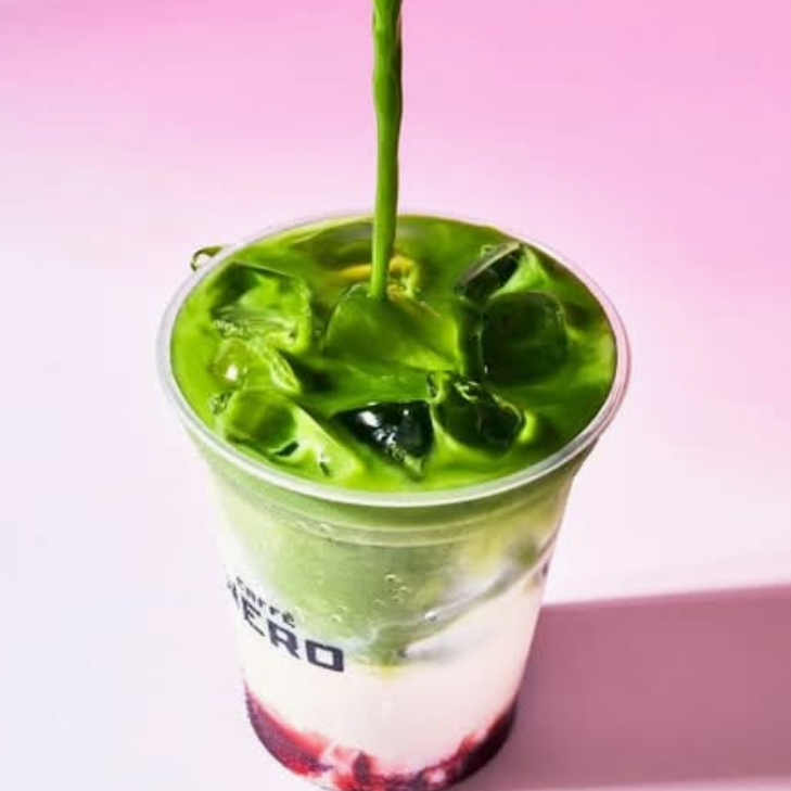 Strawberry & Vanilla Iced Matcha Latte