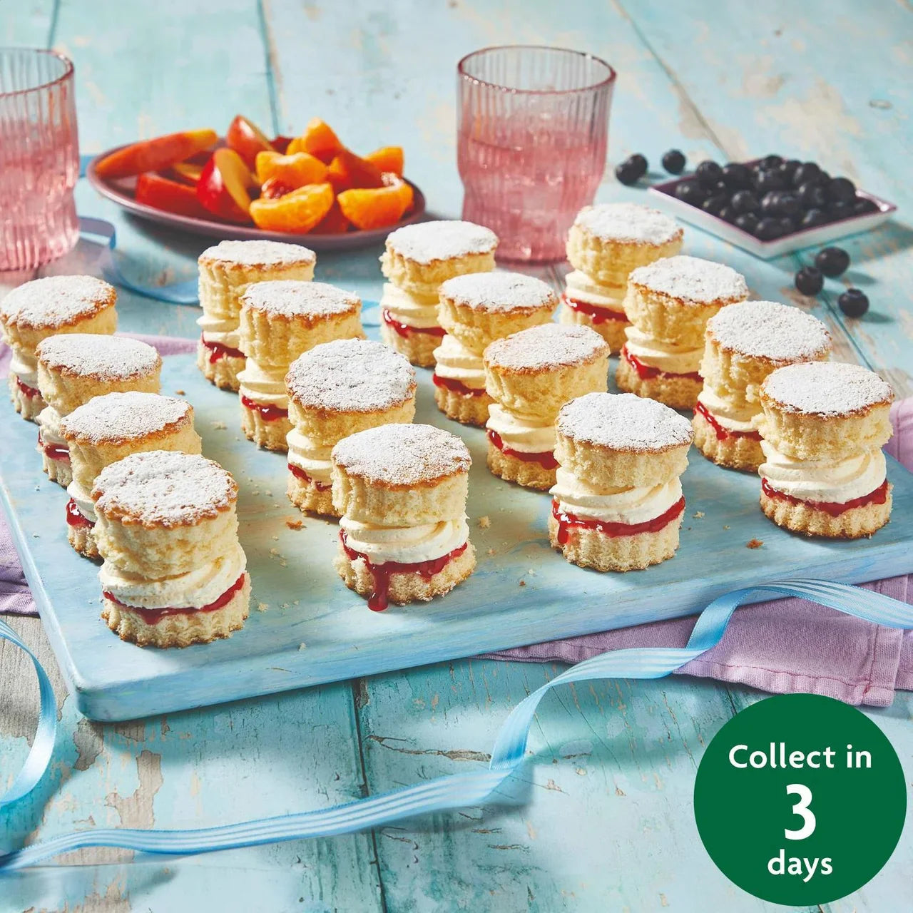 FTO Raspberry Mini Sponge Sharing Platter (16 Pieces)