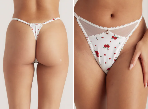 Rose Balcony Style Bra Set