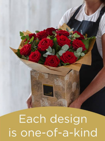 Hand-Tied Bouquet Of 12 Roses