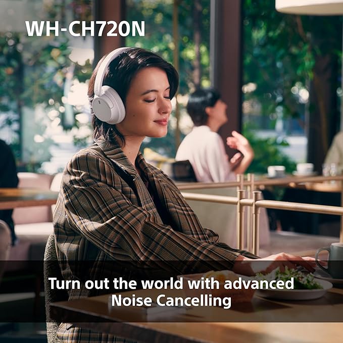 Sony WH-CH720N Wireless Bluetooth Noise Cancelling Over-Ear Headphones, Sound, Ambient Sound Mode, Lightweight Design, up to 50 hr battery life, iOS & Android - Pink