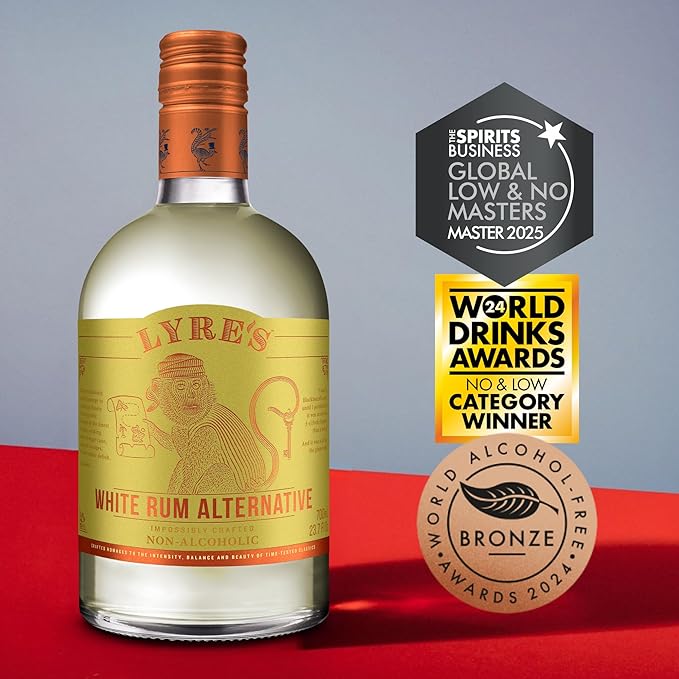 Lyre's White Rum Alternative, Award-Winning Non Alcoholic White Rum, Zero Proof Rum for Mocktails & Non Alcoholic Drinks, Low Calorie Rum (23.7 Fl Oz)
