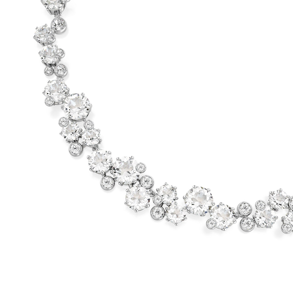 Swarovski Silver Constella Round Cut Rhodium Plated Necklace
