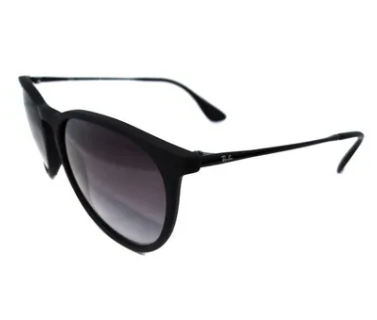 Ray-Ban Round Rubberised Black Grey Gradient Erika 4171 Sunglasses