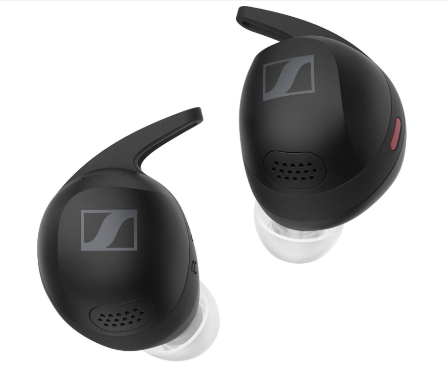 Sennheiser MOMENTUM Sport Earbuds with Fitness Tracker for Heart Rate and Body Temperature - Crystal-Clear Sound with Adaptive ANC, Secure Fit, 24-Hour Battery Life - Black
