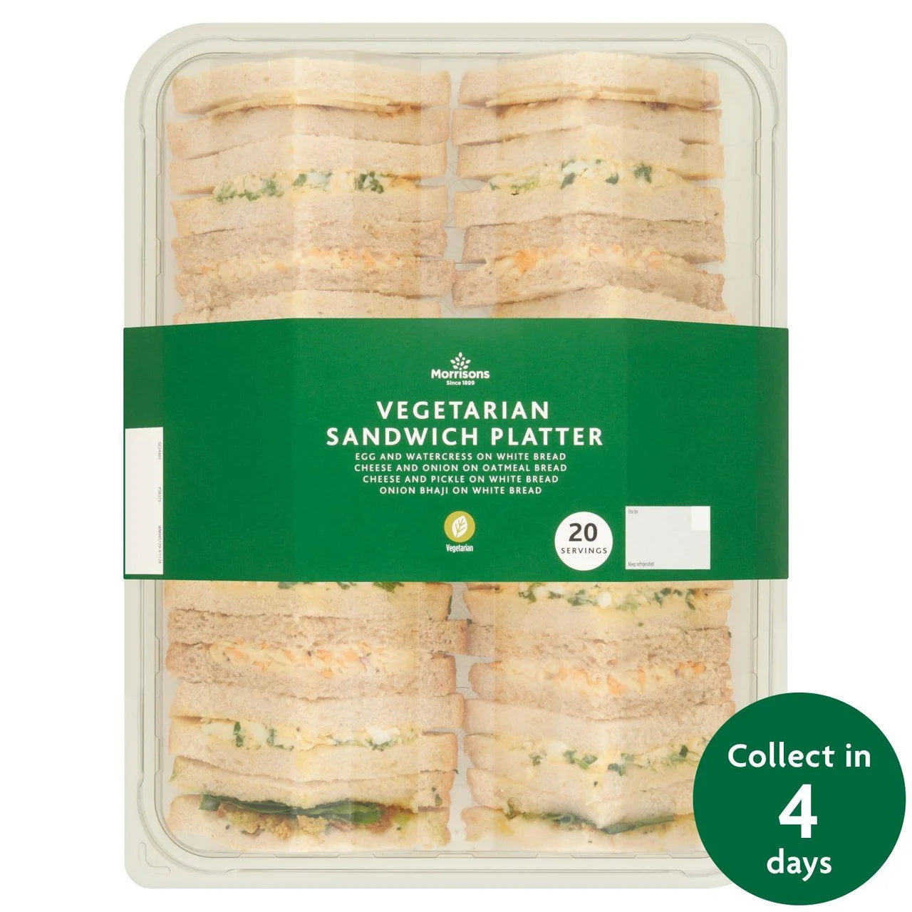FTO Vegetarian Sandwich Platter (20 Pieces) - Eat On Same Day