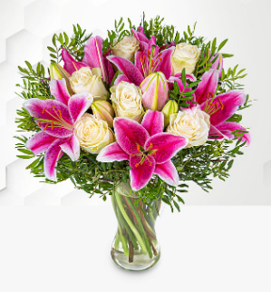 Pink Lilies & Roses