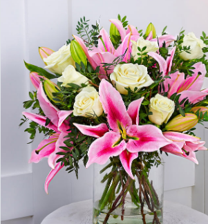Pink Lilies & Roses