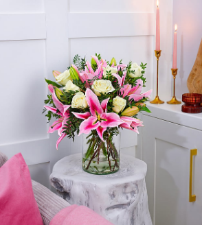 Pink Lilies & Roses