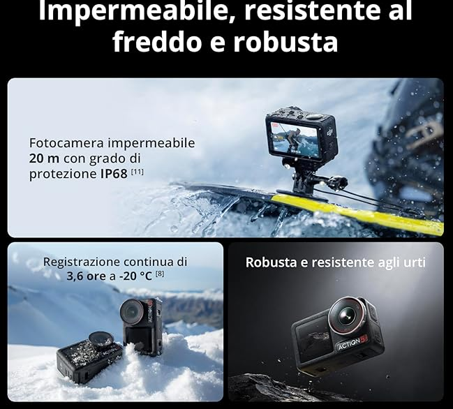 DJI Osmo Action 5 Pro Essential Combo, Action Camera With 1/1.3″ Sensor, 4K/120fps Waterproof Camera, Subject Tracking, Stabilization, Dual OLED Touchscreens, Ideal for Sports, Vlog