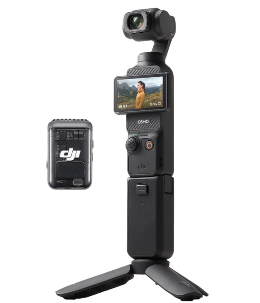 DJI Osmo Pocket 3 Creator Combo, Vlogging Camera with 1'' CMOS & 4K/120fps Video, 3-Axis Stabilization, Face/Object Tracking, Fast Focusing, Mic Included for Clear Sound, Small Camera for Photography