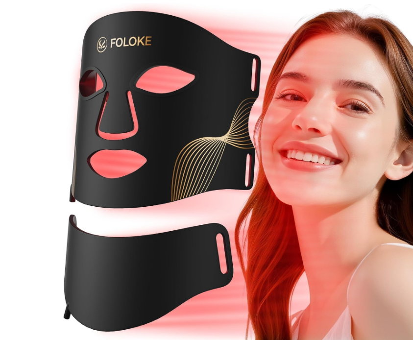 FOLOKE LED Light Therapy Mask Skin Care ， LEDs face mask & neck mask Red - Wavelength for Home Use, – Advanced Skincare Made Easy