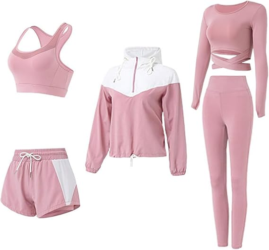 Nesyd Women's 1 Piece Workout Sets Yoga Outfits Sport Running Fitness Exercise Gym Athletic Tracksuits Sportwear Activewear