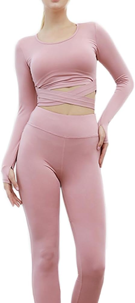 Nesyd Women's 1 Piece Workout Sets Yoga Outfits Sport Running Fitness Exercise Gym Athletic Tracksuits Sportwear Activewear