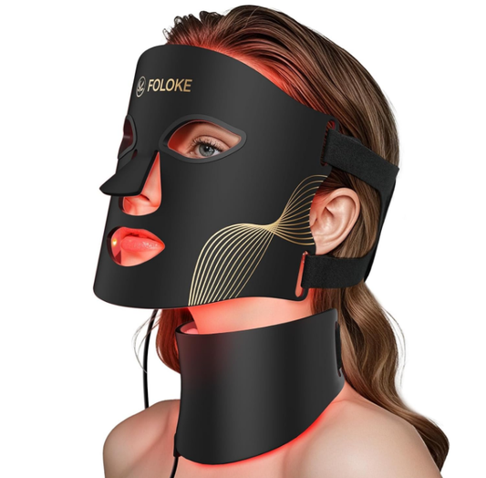 FOLOKE LED Light Therapy Mask Skin Care ， LEDs face mask & neck mask Red - Wavelength for Home Use, – Advanced Skincare Made Easy