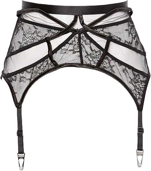 sofsy Lace Garter Belt/Suspender Belt with Straps and Clips for Stockings(Sold as a set)