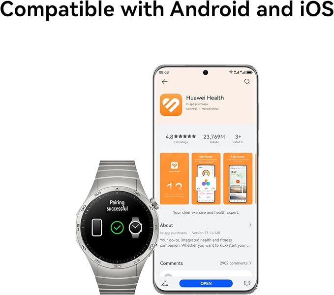 HUAWEI WATCH GT 4 Smart Watch for Women-Up to 7 days Battery Life-Fitness Tracker Compatible with iOS & Android - 24H Health Monitoring including specific Women Health Management - Leather White