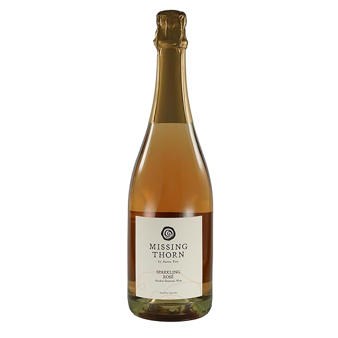 Missing Thorn Classic Sparkling Rosé Alcohol-Removed Wine by Aaron Pott - Sip Clean Non-Alcoholic Wine with Pomegranate & Cranberry Notes – Low Sugar, Vegan, Gluten-Free, 30 Calories per 5 oz.