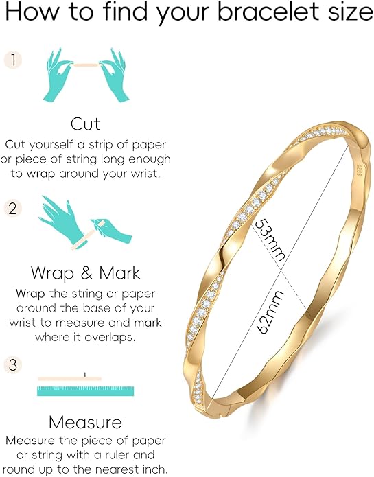 Gold Bracelets for Women Gifts with Lab-Grown Moissanite|D Clolor VVS1 Clarity 3EX Cut|S925 Sterling Silver Plated 14K Gold Stackable Non Tarnish