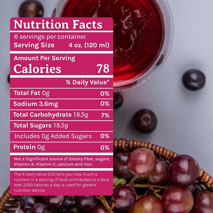 De La Rosa Austrian Red Grape Juice, Kosher, Non-GMO & Gluten Free, 100% Organic Red Grape Juice, No Sugar Added, No Preservative, No Water Added, 25.4 Oz Glass Bottle (Pack of 2)