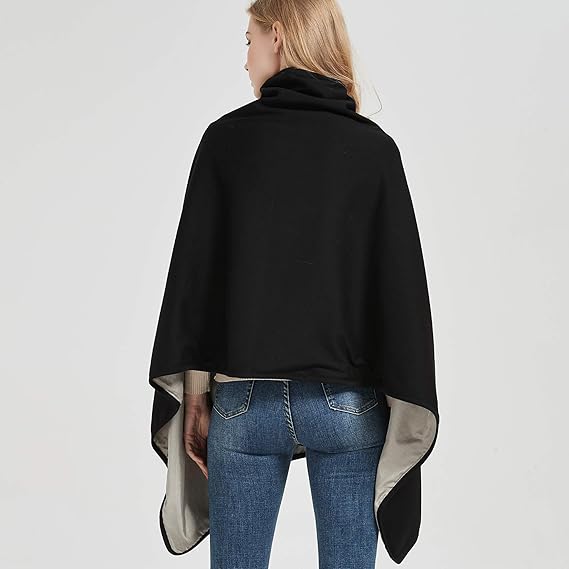 Radia Smart EMF Poncho Blanket, 5G, Wearable Faraday Blanket, RF Shielding, WiFi Blocker, EMF Clothing 28'' x 72'', Black/Grey