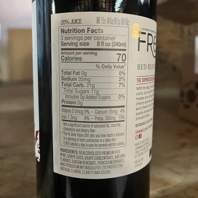 Sutter Home Fre Premium Red Blend Non-alcoholic Wine (6 Bottles)