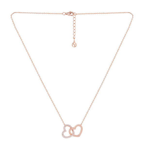Argento Rose Gold Interlocking Hearts Necklace