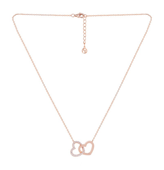 Argento Rose Gold Interlocking Hearts Necklace