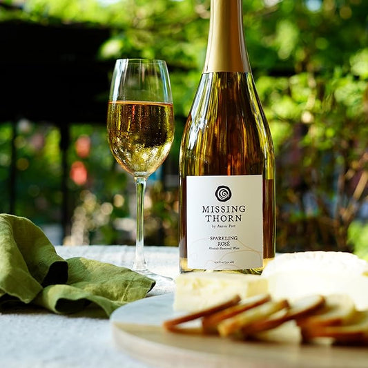 Missing Thorn Classic Sparkling Rosé Alcohol-Removed Wine by Aaron Pott - Sip Clean Non-Alcoholic Wine with Pomegranate & Cranberry Notes – Low Sugar, Vegan, Gluten-Free, 30 Calories per 5 oz.