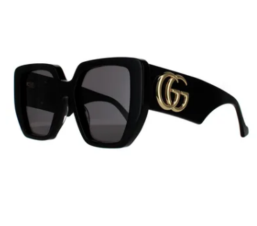 Gucci Square Black Grey Sunglasses