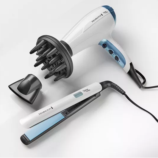 REMINGTON Shine Therapy S8500 Hair Straightener - White & Teal