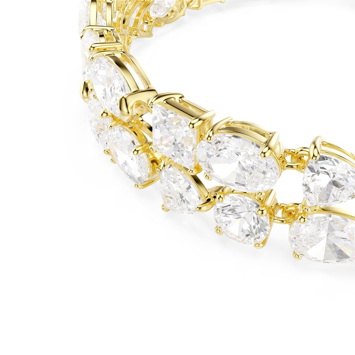 Swarovski Gold Mesmara White Mixed Cuts Double Bracelet