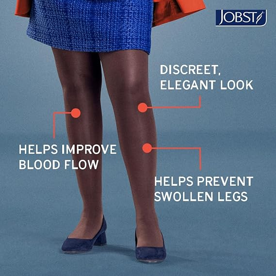 JOBST UltraSheer Waist High 20-30 mmHg Compression Stockings Pantyhose, Closed Toe