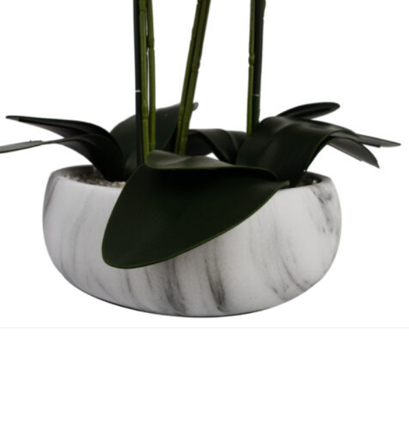 60cm Orchid Artificial Pink – Marble Effect Ceramic Planter