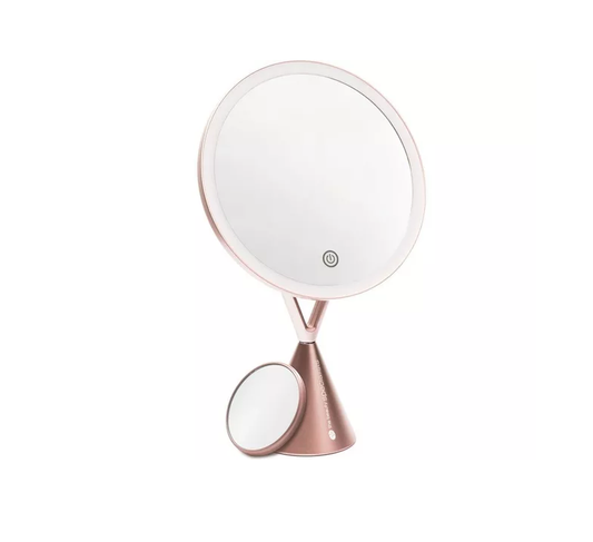 RIO LED Make-up Mirror with 5x Magnifying Spot Mirror - Rose Gold