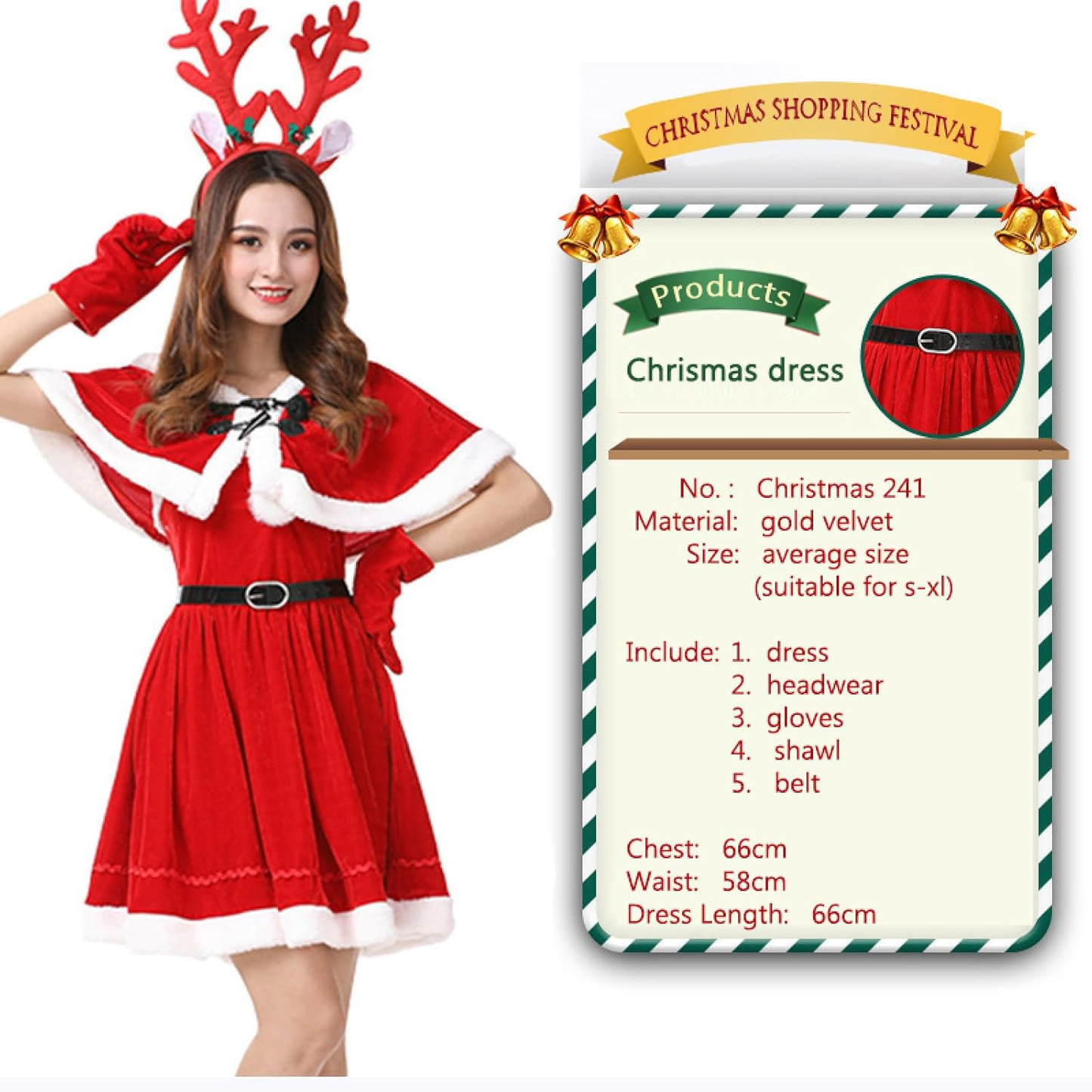 Christmas Lingerie Set Sexy, Sexy Mini Dress Plush Santa Lingerie Sets Skirt Red Babydoll Red With Cloak Christmas Lingerie Dress With Belt Nightwear