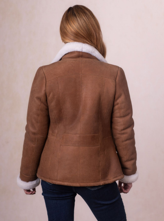 Allerdale Sheepskin Aviator Jacket in Caramel