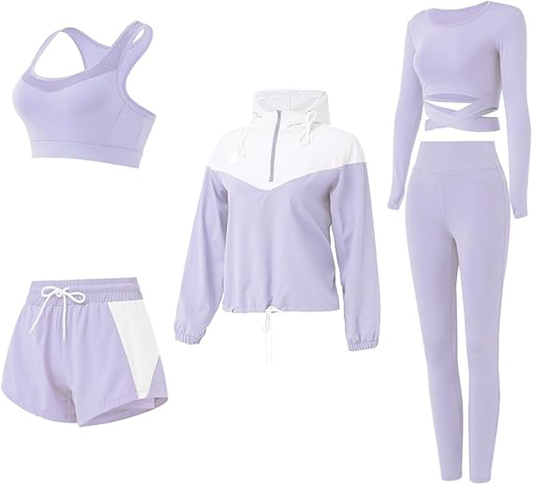 Nesyd Women's 1 Piece Workout Sets Yoga Outfits Sport Running Fitness Exercise Gym Athletic Tracksuits Sportwear Activewear
