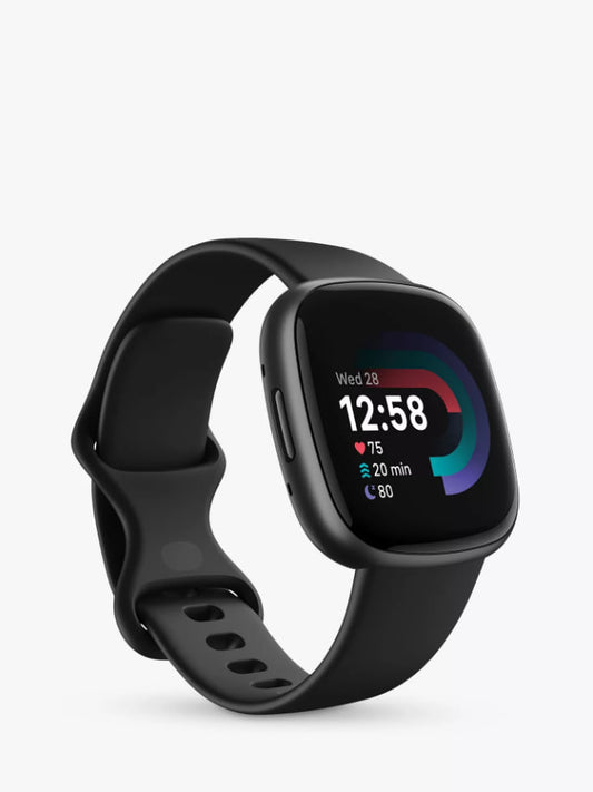 Fitbit Versa 4 Health & Fitness Smartwatch with Heart Rate Monitor, Black/Graphite