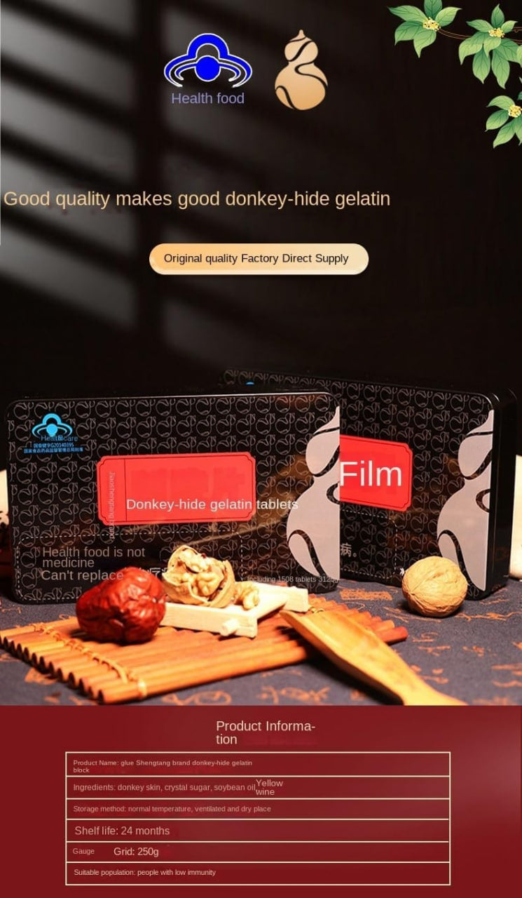 Zercumm Donkey-Hide Gelatin 250G Authentic Donkey Skin Donkey-Hide Gelatin Cube