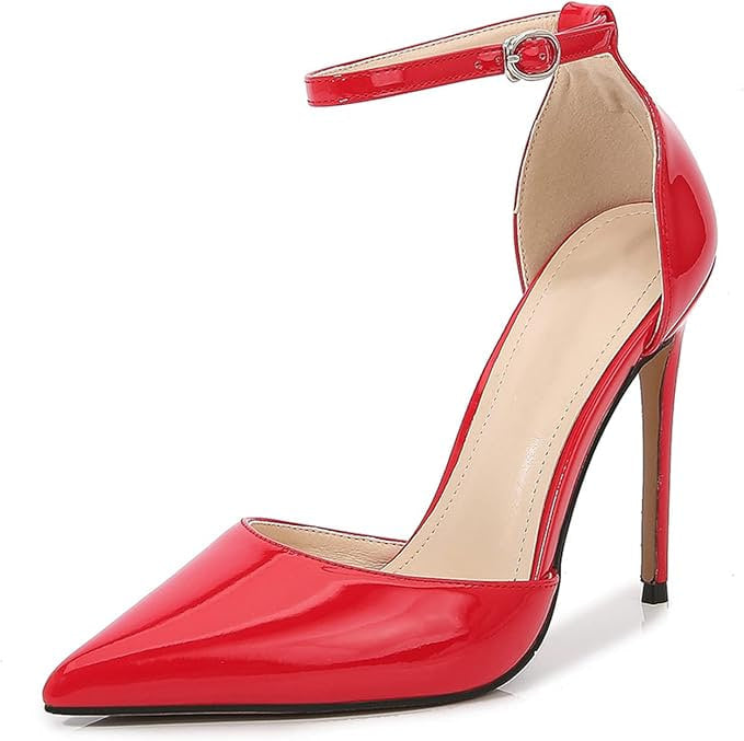 Women's Fashion Boots 12CM/4.72IN High-Heeled Shoes with Buckle Stiletto High-Heeled Shallow Mouth Pointed Toe Hollow Shoes