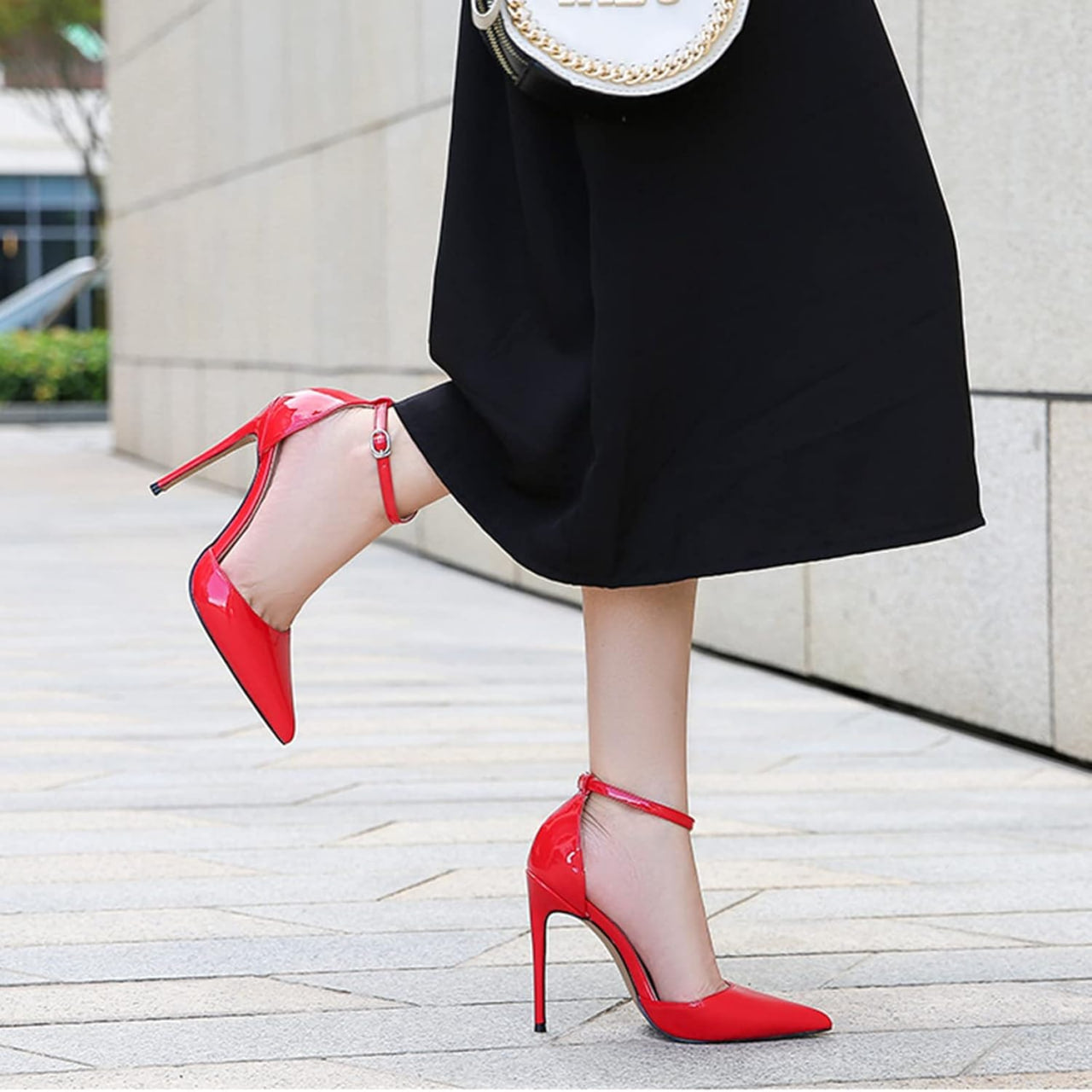 Women's Fashion Boots 12CM/4.72IN High-Heeled Shoes with Buckle Stiletto High-Heeled Shallow Mouth Pointed Toe Hollow Shoes