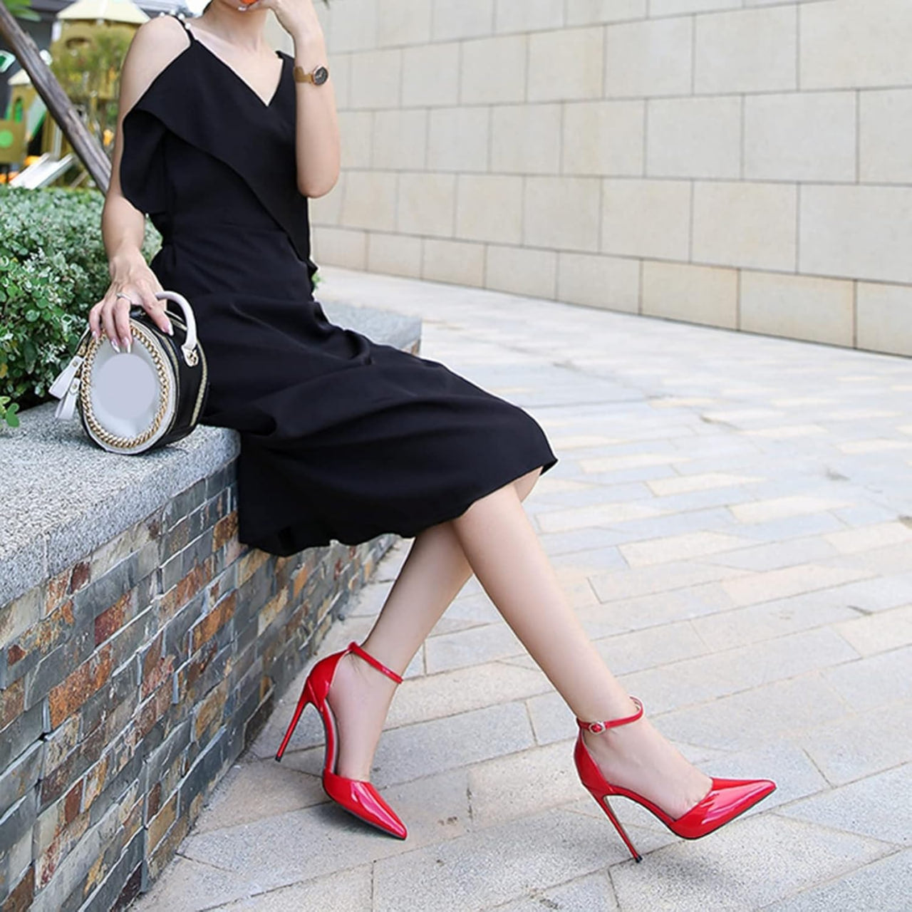 Women's Fashion Boots 12CM/4.72IN High-Heeled Shoes with Buckle Stiletto High-Heeled Shallow Mouth Pointed Toe Hollow Shoes