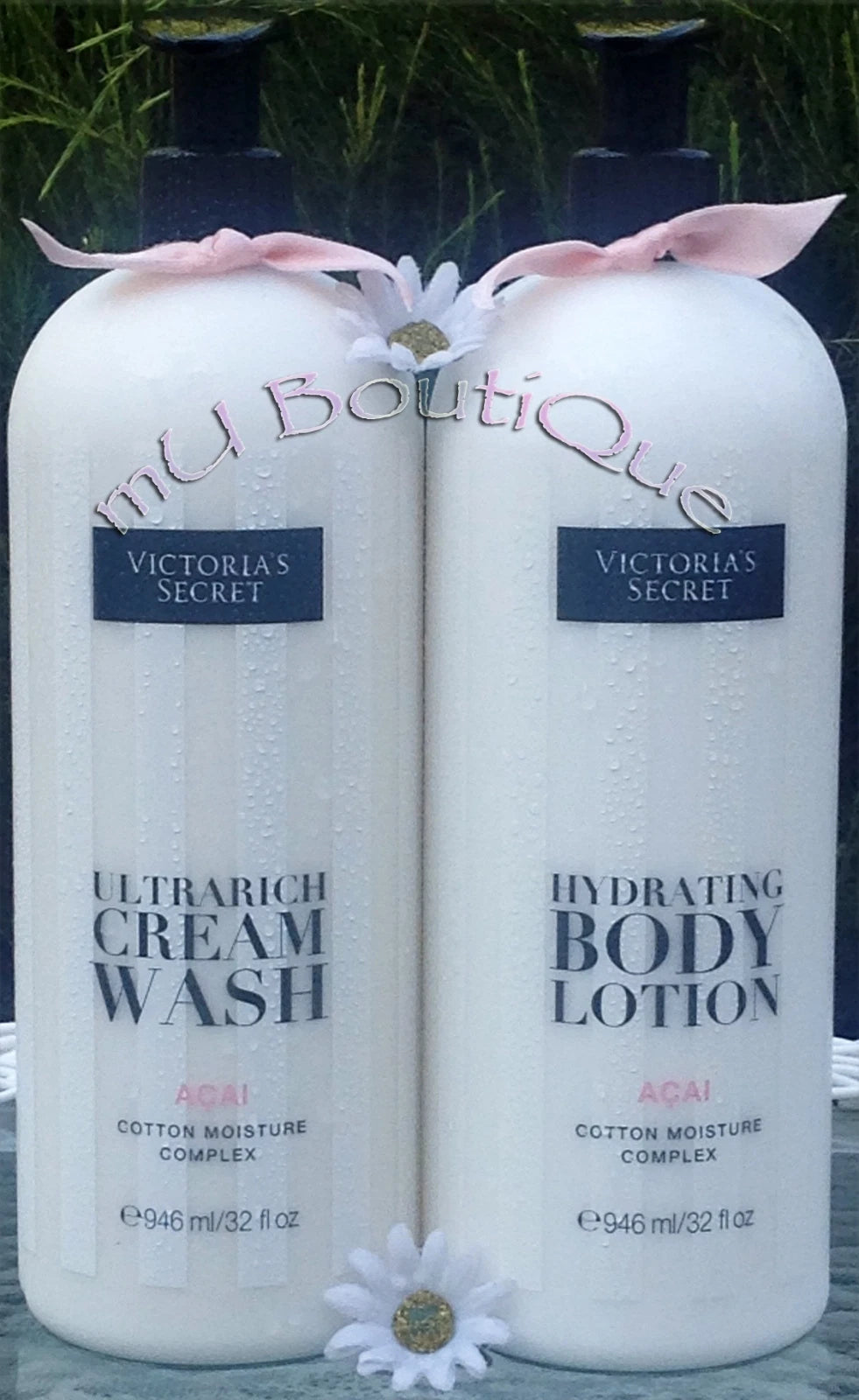 2 VICTORIAS SECRET LARGE BODY CARE ACAI OR COCONUT MILK LOTION CREAM WASH 32OZ