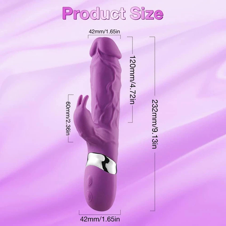 Rabbit Vibrator Realistic Dildo Clit Vibrating G-Spot Massage Sex Toy for Women