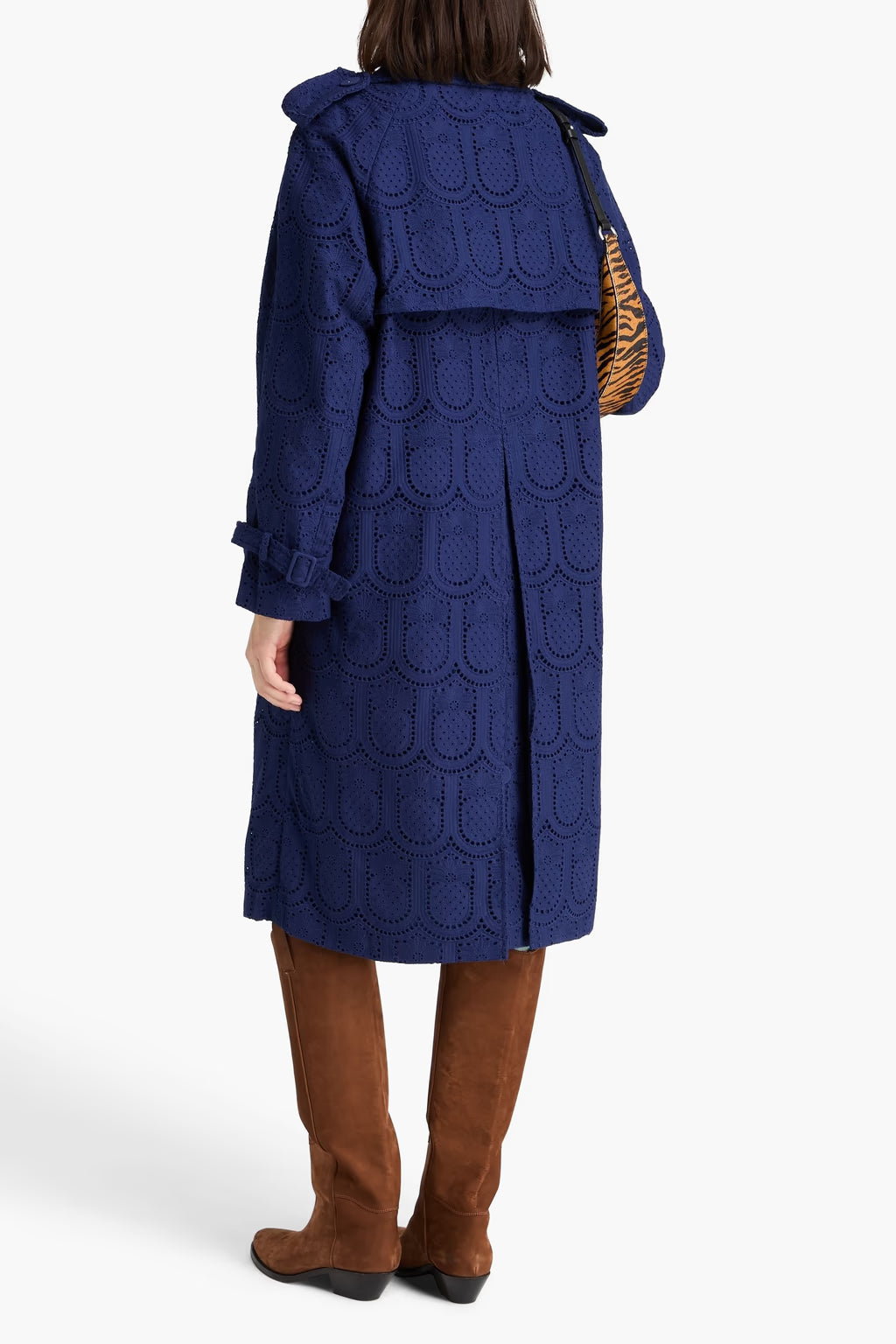 FARM RIO Broderie anglaise cotton trench coat